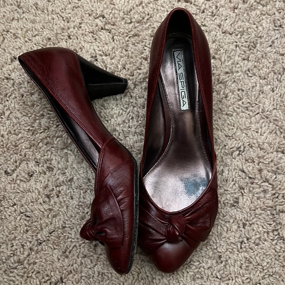 Via Spiga Maroon Heels - Picture 2 of 5